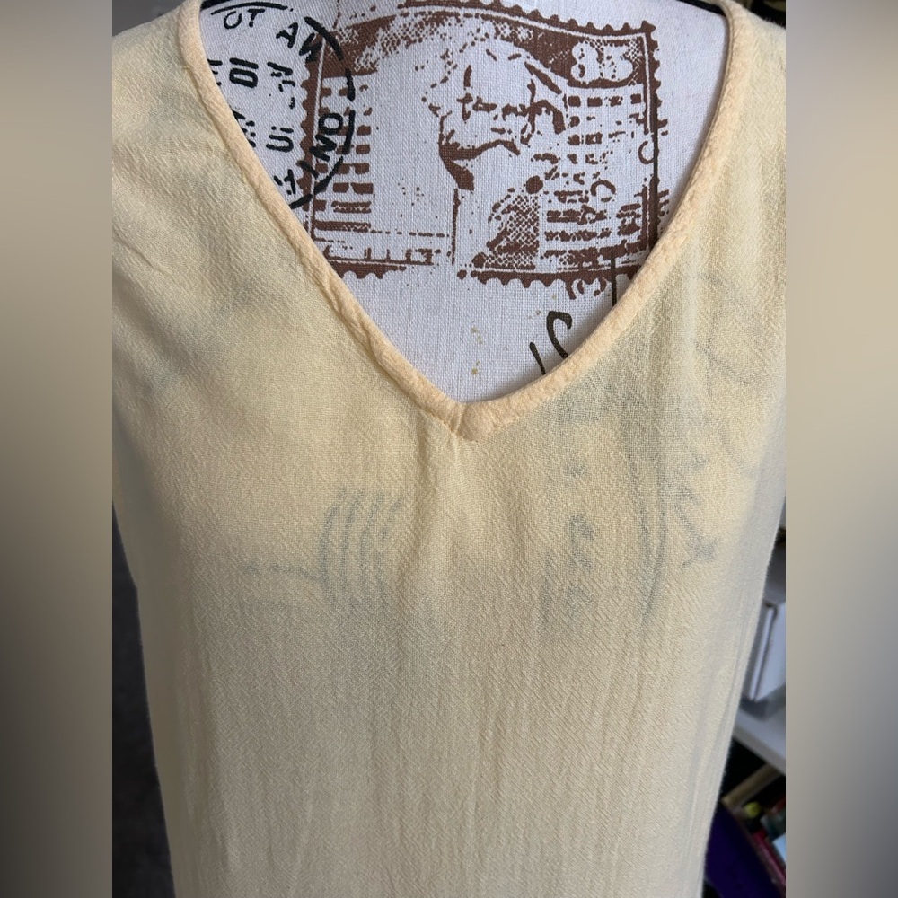 5/$25 Lulu-B 100% Cotton Soft Yellow Ruffled Dress/Swim Cover size small - Picture 2 of 9